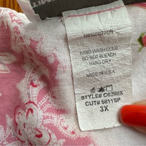 Vintage 2000s Time and a Half tiny flowers & big paisley pastel print skirt 3x - Picture 6 of 6